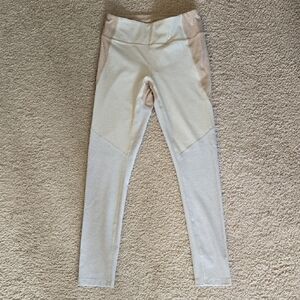 Outdoor Voices Cream and Tan 7/8 Leggings Small